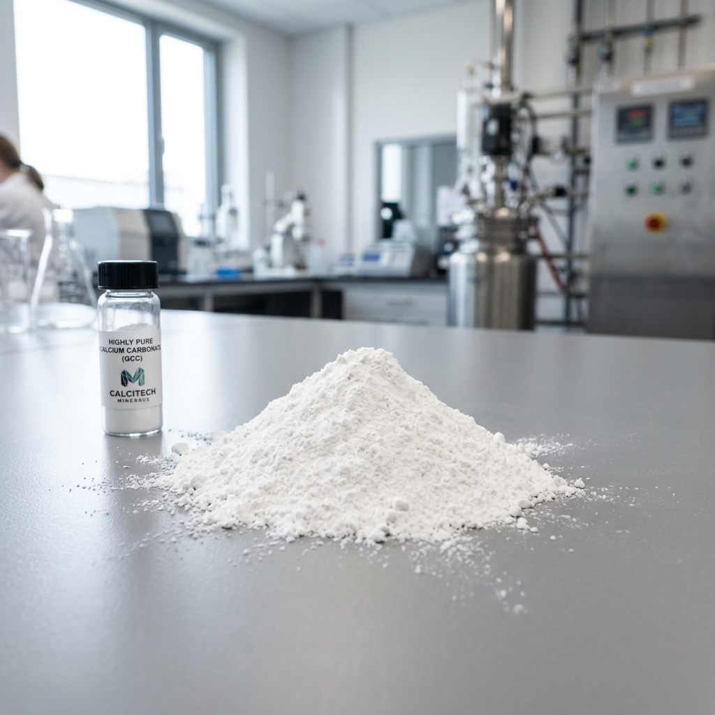 Doğal kalsiyum karbonat mikronizasyon ve öğütme tesisleri görünümü